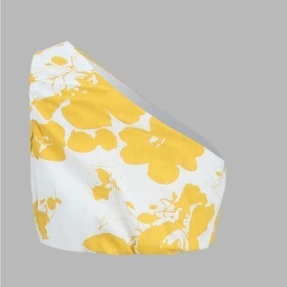 Commense yellow plumeria Two piece midi skirt and matching top Size Small New - Picture 8 of 14